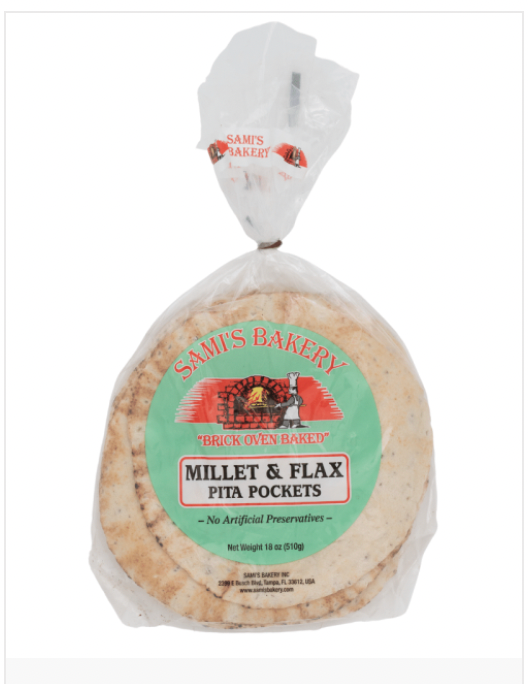 Millet and Flax Pita Pockets