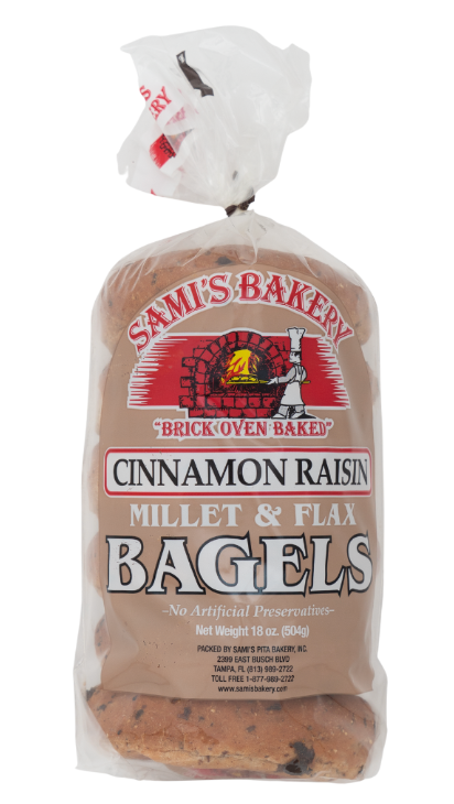 Millet & Flax Cinnamon Raisin Bagels