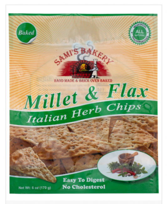 Millet and Flax Italian Herb Chips
