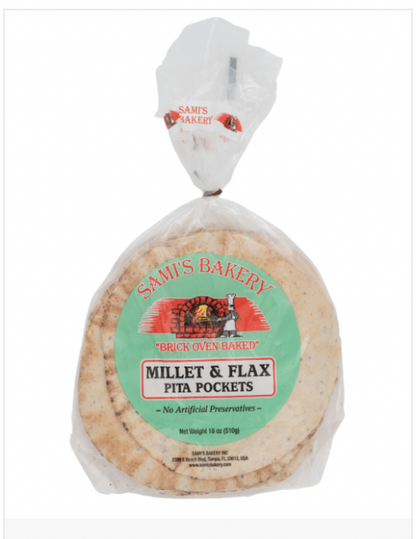 Millet and Flax Pita Pockets