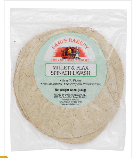 Millet and Flax Spinach Lavash