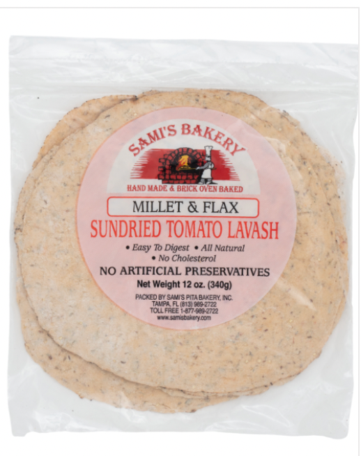 Millet and Flax Sundried Tomato Lavash